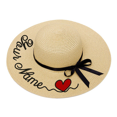 Personalized Embroidered Custom Beach Hat with bow