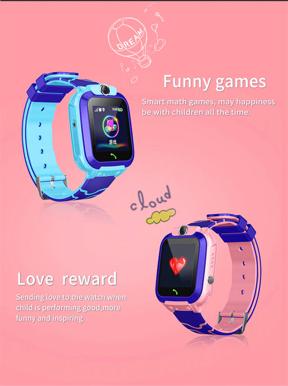 Vital 5 Q12B SOS Child LBS Security Real-time Locator W/Camera Waterproof Smart Watch