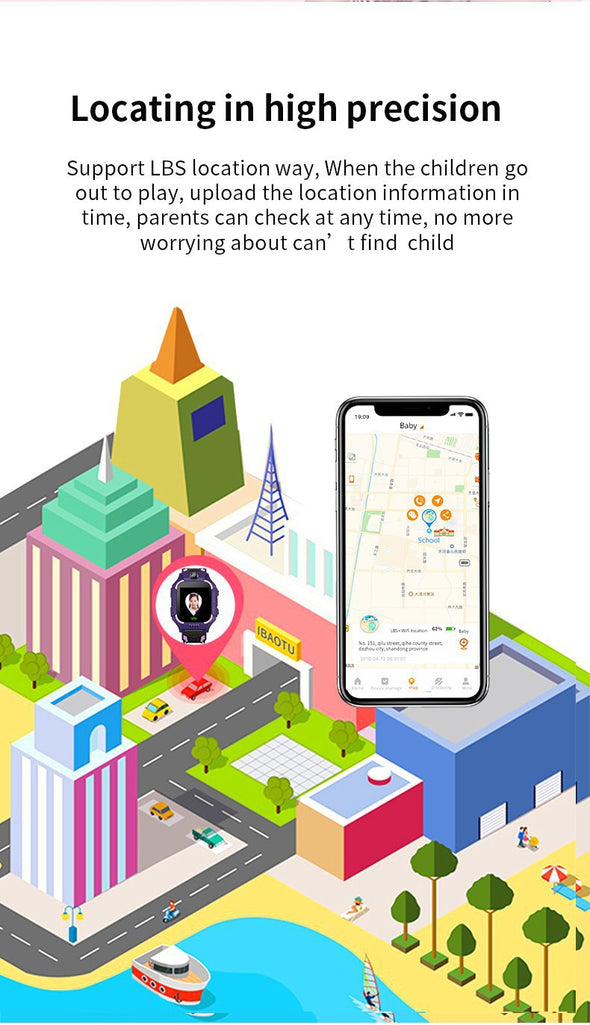 Vital 6 Q19 KIDS LBS Positioning Location SOS Camera Smart Watch.